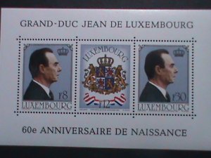 LUXEMBOURG-1981-SC#650  GRAND DUKE JEAN, 60TH BIRTHDAY  MNH-S/S-VERY FINE