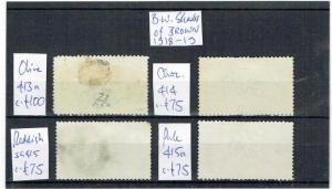 #778 GB GV Sea Horses BW 1918-19 2s6d shades on card GU c£300/+ (4)