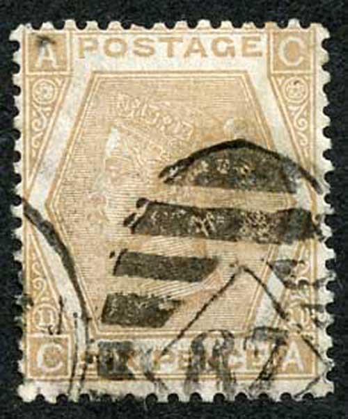 SG123 6d Pale Buff Plate 11 Cat 125 pounds