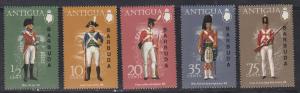Barbuda # 142-146, Uniforms, Mint NH Mount Glaze, Third Cat.
