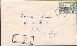 ST HELENA 1960 Commercial cover to BBC London - scarce Tax mark............34768