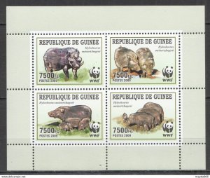 2009 Guinea Wwf Wild Boars Animals Fauna #4286-4289 ** Nw0450