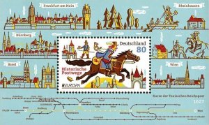 Germany 2020,Sc.#3168 MNH souvenir sheet, Ancient Postal Routes Europa C.E.P.T.