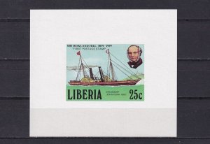 SA18c Liberia 1979 100th Anniv of Death - Rowland Hill mint minisheet imperf