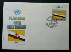 United Nation Flag Brunei Darussalam 1989 (stamp FDC) *clean