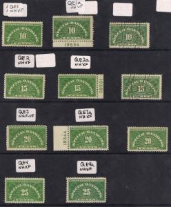 QE1-4  QE1A-4A 1925-1955 Special Handling Mint OG NH F-VF