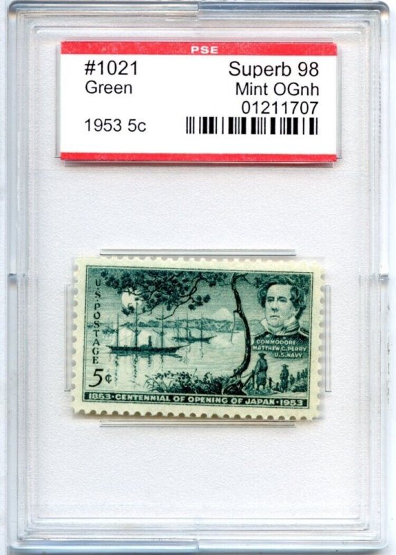 US SCOTT #1021 MINT-SUPERB-OG-NH GRADED 98 PSE ENCAPSULATED SMQ $85 (7/31/24 GP)