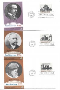 1928-31 Architecture 1981 Spectrum Covers, set of four, FDCs