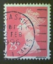 Great Britain, Scott #MH213, 1993 used (o), Machin: 25p, salmon pink