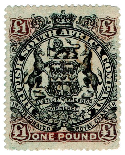 (I.B) Rhodesia/BSAC Revenue : Duty Stamp £1