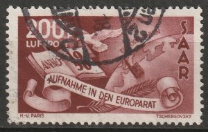 Saar 1950 Sc C12 air post used