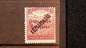 HUNGARY - FRENCH OCCUPATION Sc 1N30 LH OF 1919 - OVERPRINT ON 10f W/KOZTARSASAG