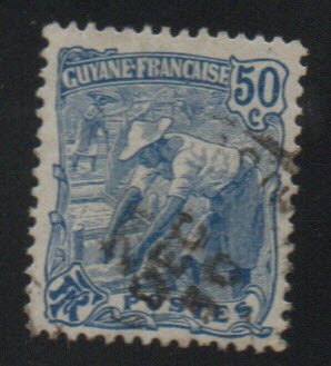 French Guiana Scott 72 Gold Washer stamp  Used expect similar cancels