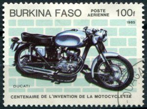 Burkina Faso Sc#692 Used, 100fr multi, Motorcyle Centenary (1985)