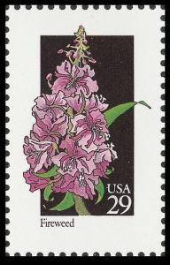 US 2679 Wildflowers Fireweed 29c single MNH 1992