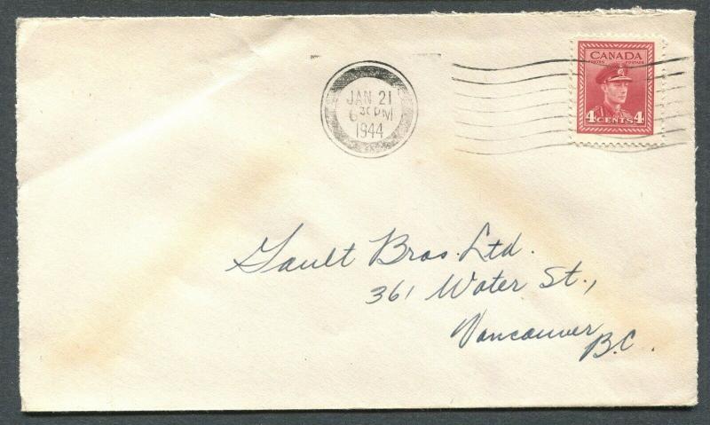 CANADA WWII BLACK OUT CANCEL COVER PRINCE RUPERT