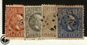 Netherlands Indies #9-12, 16 used