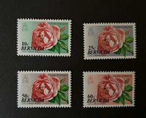 Bermuda: 1992 , Garden Roses (small format) MNH Set