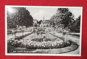 WW2 WWII Nazi Germany German Third Reich postcard Bad Elster Rose Garden 1936