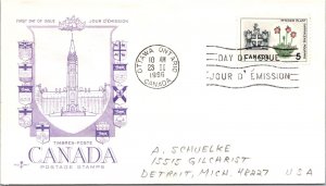 Canada 1966 FDC Canada Postage Stamps, Purple - Ottawa, Ont - Single - F76560