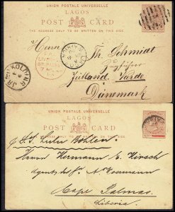 LAGOS 1888 1�d brown postal stationery card - 44701