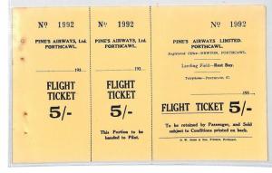 GB WALES PIONEER AVIATION *Pines Airways* Ltd Flight Ticket Porthcawl 1930s BS7