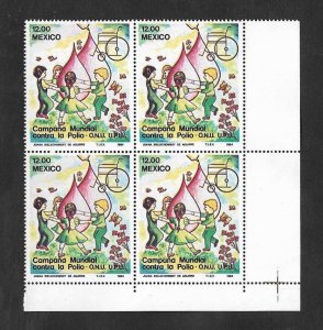 SD)1984 MEXICO WORLD CAMPAIGN AGAINST POLIO 12P SCT 1345, B/4 MNH