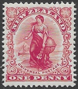 New  Zealand  G-11a  1908  one penny  fvf mint - hinged