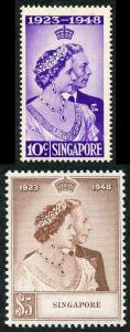Singapore SG31/2 1948 Silver Wedding Superb Lightly Mounted Mint Set