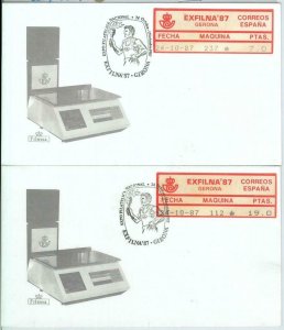 82729 - SPAIN - Postal History - FRAMA LABEL on 2 COVERS: OLYMPIC GAMES  1987