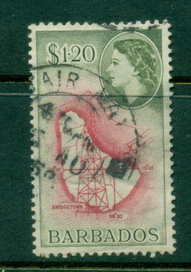 Barbados 1953-57 QEII Pictorial $1.20 FU