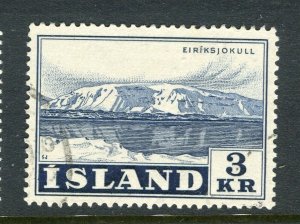 ICELAND; 1957 early Pictorial issue fine used 3K. value