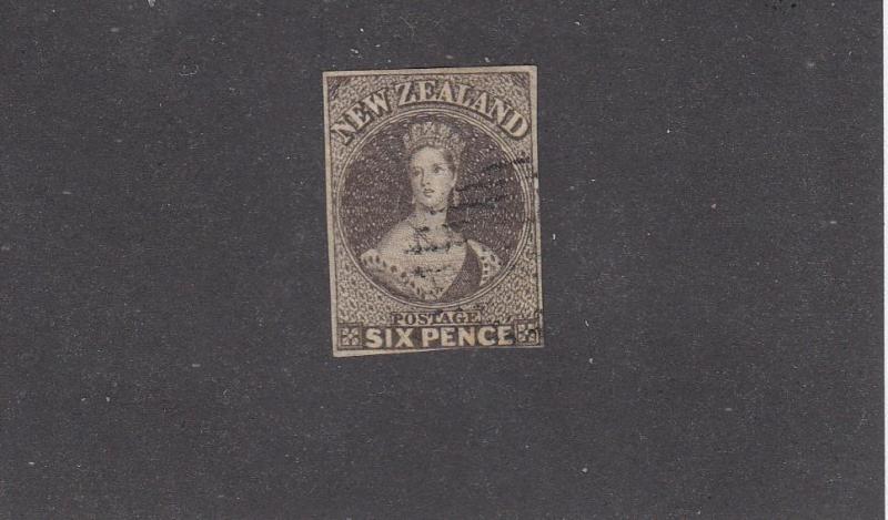 NEW ZEALAND (KK7)# 14d 6p IMPERF CHALON HEAD EXTREMELY LIGHT USED CAT VALUE $140