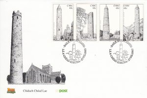 Ireland 2005 FDC  Scott #1626a Strip of 4 48c Round Towers