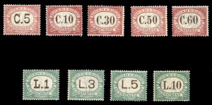 San Marino #J10--18 Cat$491.75, 1924 Postage Due, complete set, hinged