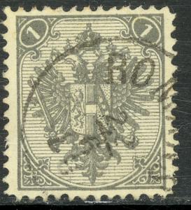 BOSNIA AND HERZEGOVINA 1878-88 1k Arms P.12 ROMANS HUNGARY PMK VFU Sc 2 VFU