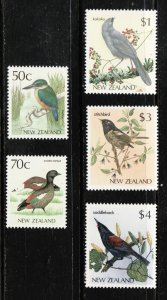 1985-89 New Zealand  Sc #766 - 770A  - Wild Birds - MNH VF Postage Stamps