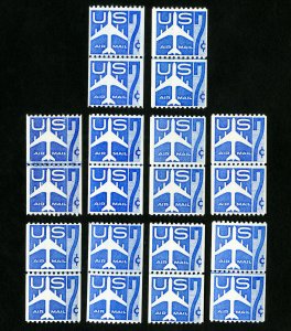 US Stamps # C52 VF OG NH Line Pair Lot of 10 Catalog Value $150.00