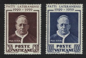 SALE Vatican 30th Anniversary of Lateran Treaty 2v 1959 MH SC#254-255 SG#292-293