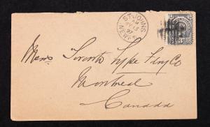 Newfoundland #60 on Cover Cancel/H St. Johns to Montreal Canada