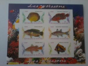 BURUNDI SHEET IMPERF MARINE LIFE