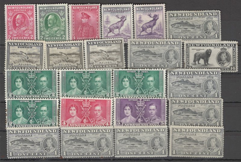 COLLECTION LOT OF # 909 NEWFOUNDLAND 23 MH/UNUSED NO GUM 1932+ CLEARANCE CV+$24