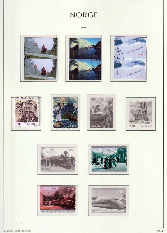 NORWAY 2003/4 Used+Sheets on Pages  (Aprx 50+Items)GOY 93 