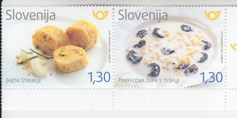 2018 Slovenia Egg Struklji & Milk Soup Pair (Scott 1305) MNH