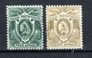 Uganda - uganda Protectorate 1898-1902 4a and 8a Queen Victoria SG 88-89 MH