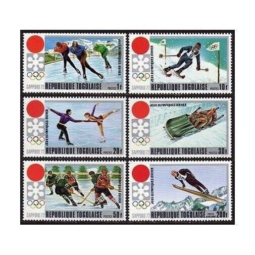 Togo 789-793,C165, C165a, MNH. Mi 888-893, Bl.59. Olympics Sapporo-1972. Hockey,