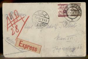 Austria 1928 GRIMMENSTEIN Vienna Express Rohrpost Pneumatic Cover 88953