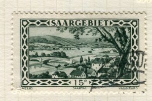 SAARLAND; 1926 early Local Buildings pictorial issue used 15c. value