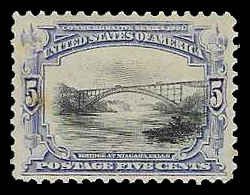 PCBstamps  US # 297 5c Bridge at Niagara Falls, MH, (5)