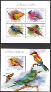 Togo 2013 Birds Bee Eaters Sheet + S/S MNH